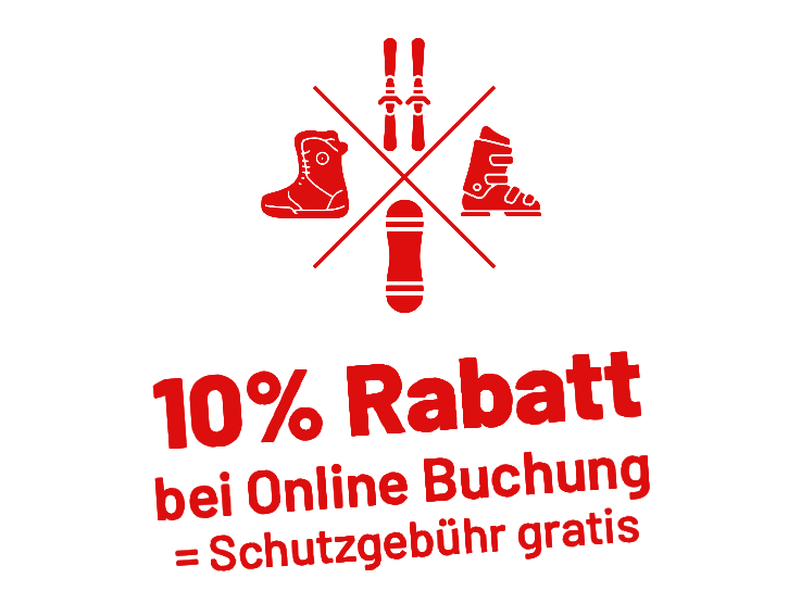 10% Rabatt bei Online Buchung = Schutzgebühr gratis